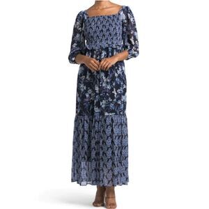 Taylor Chiffon Floral Print Maxi Dress NWOT